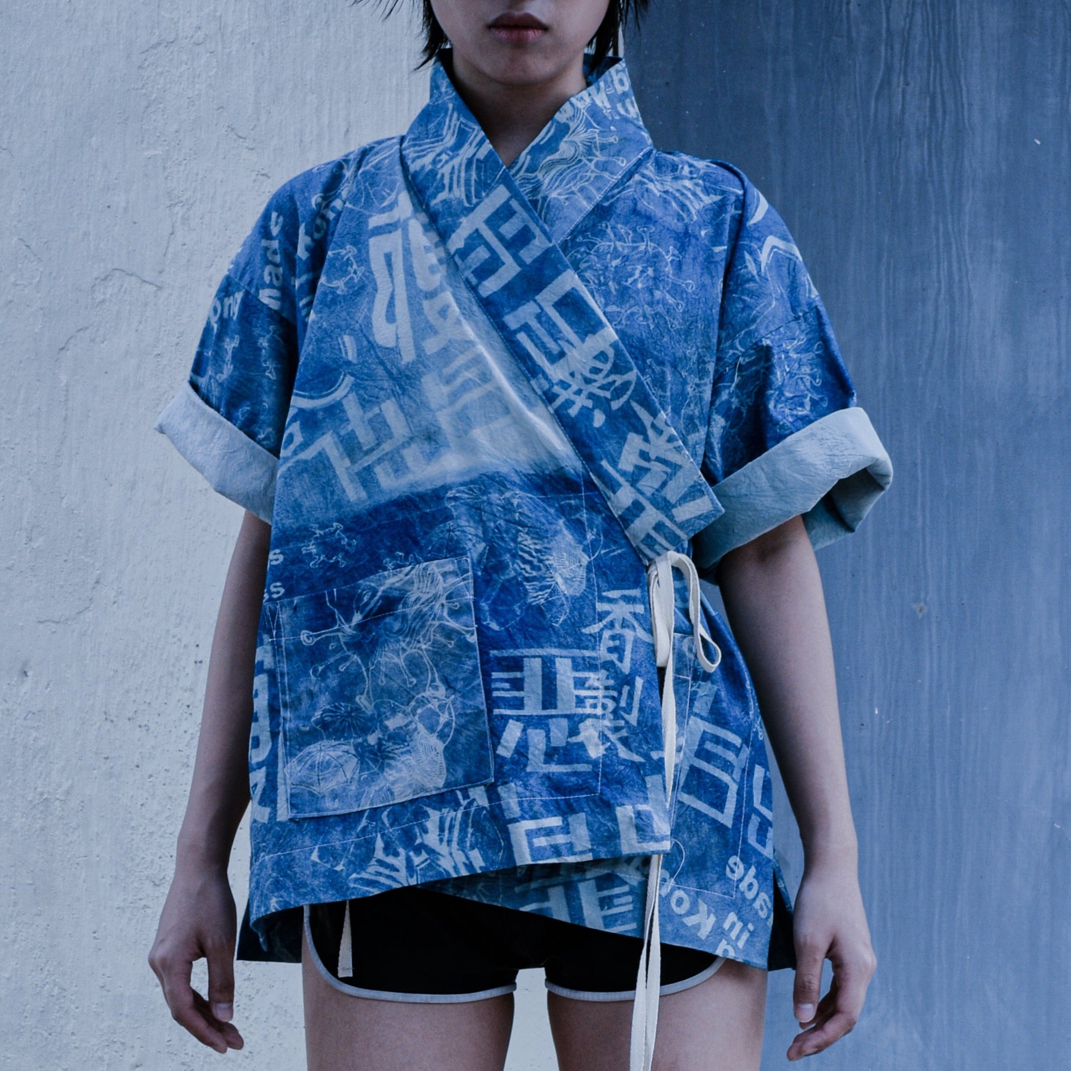 Cyanotype Kimono Shirt