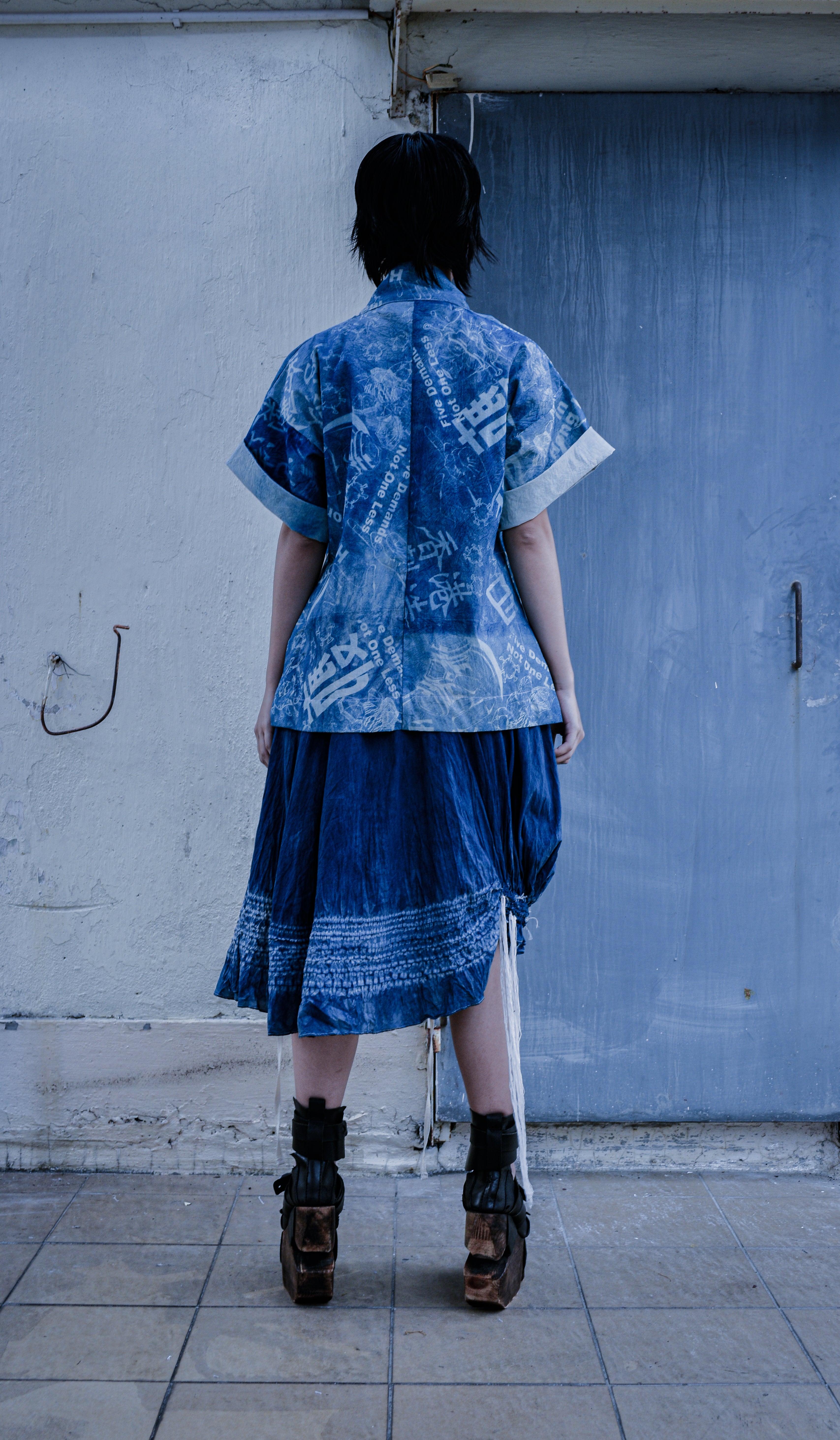 Cyanotype Kimono Shirt